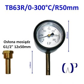 TB63R-0-300-R50mm osłona mosiądz G1/2":